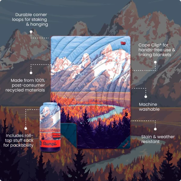 Rumpl 1 Person Original Puffy Blanket 2 0 Grand Teton National Park Ru01019011p 30635910168648